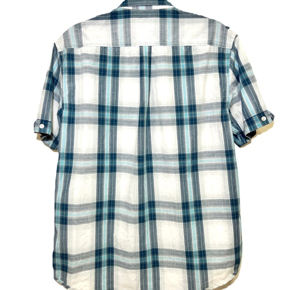 Men’s Calvin Klein Large Button Down Checkered Shirt in Blue - Picture 2 of 13